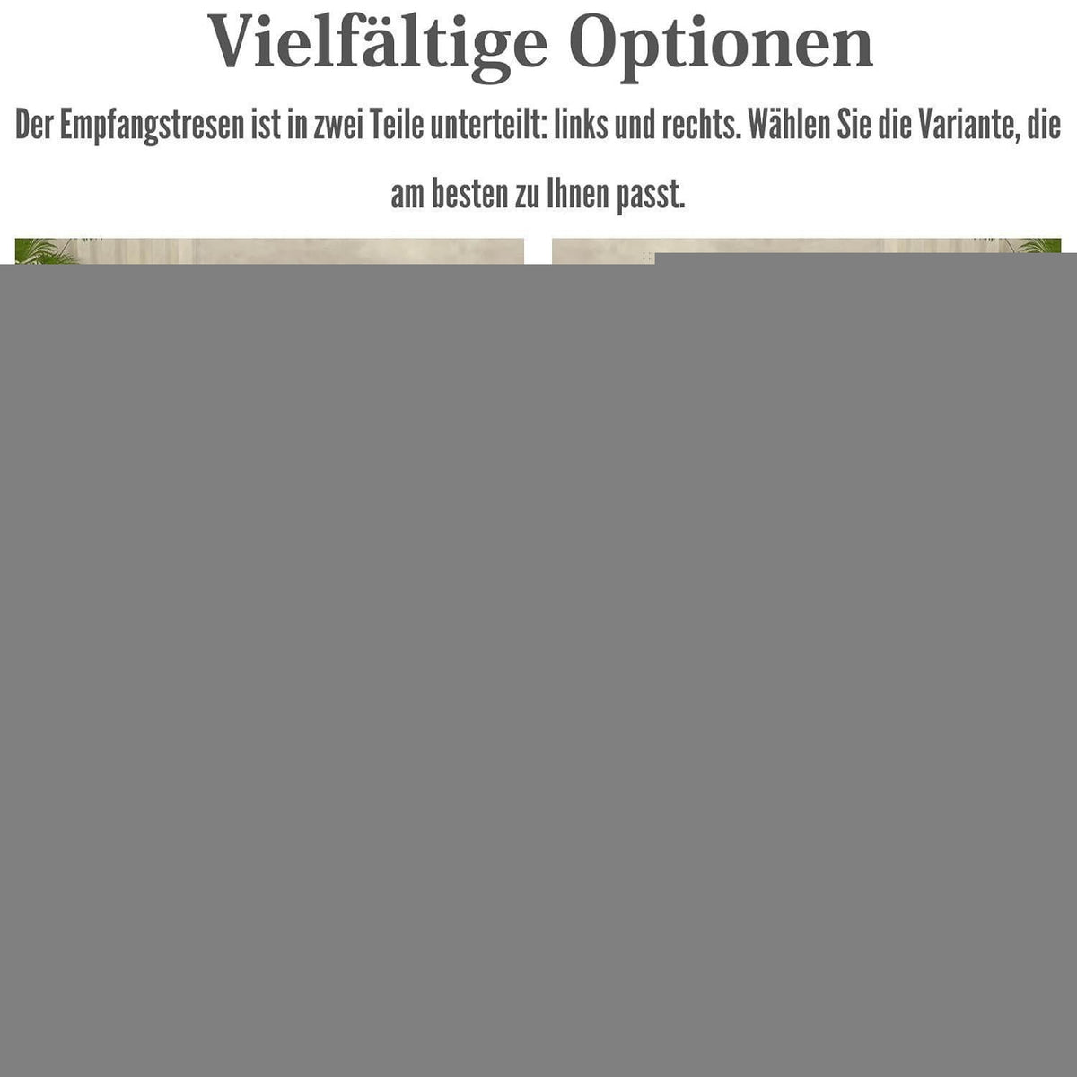Rezeptionstheke Holz mit Stauraum – 160x60x100cm Weiß