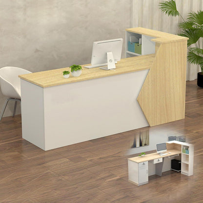 Rezeptionstheke Holz mit Stauraum – 200x60x100cm