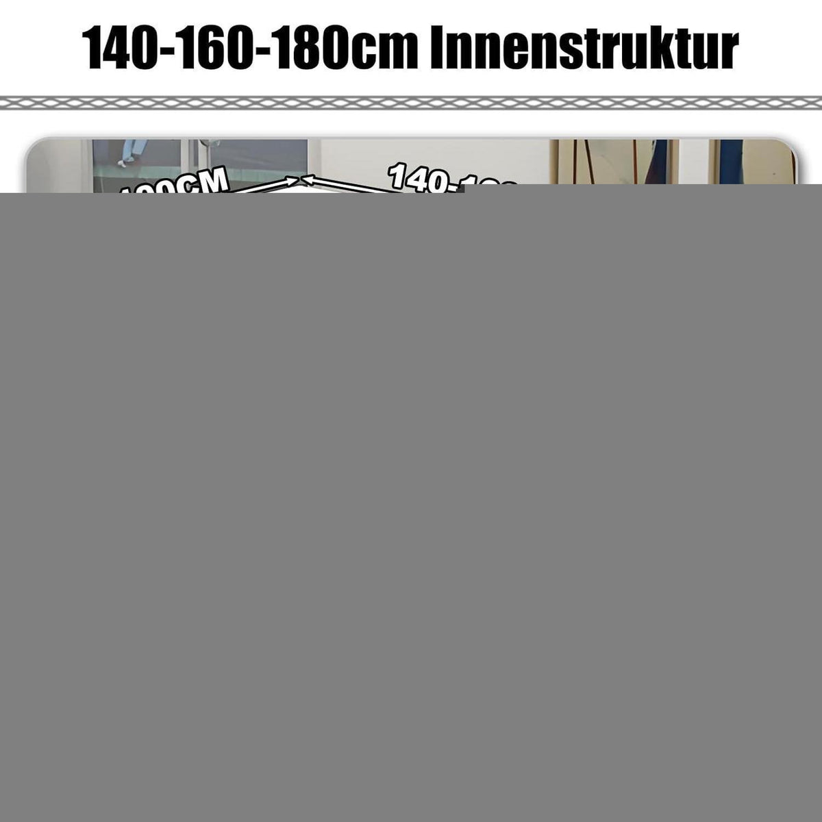 Rezeptionstheke Holz Grau Weiß – Langer Kassentisch 150x60x100cm