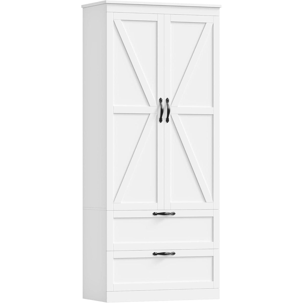 Küchenschrank mit 2 Türen & Schubladen – Weißer Buffetschrank