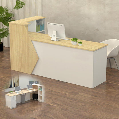 Rezeptionstheke Holz mit Stauraum – 240x60x100cm
