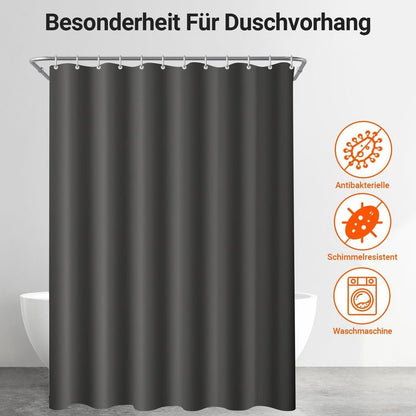 Duschvorhang 150x180 cm Dunkelgrau, Antischimmel & Wasserabweisend