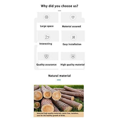Vogelspielplatz aus Holz für Wellensittiche & Co. (48x33,5x94,5cm)