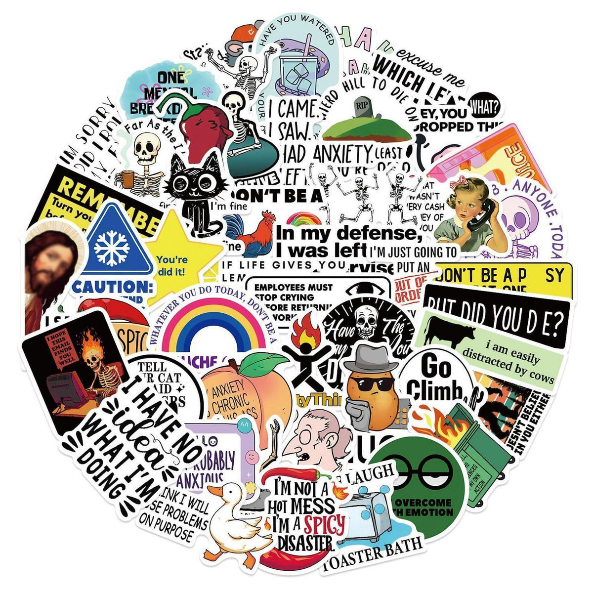 50er Sticker Set – Lustige & Wasserdichte Aufkleber für DIY