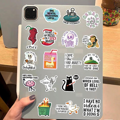 50er Sticker Set – Lustige & Wasserdichte Aufkleber für DIY