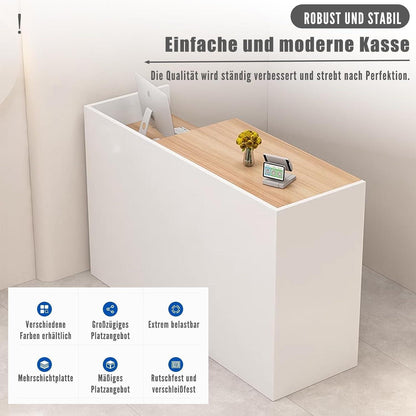 Holz Rezeptionstheke mit Stauraum – 80-200 cm, 110x50x100 cm