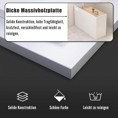 Rezeptionstheke Holz mit Stauraum – 200 cm Langer Kassentisch