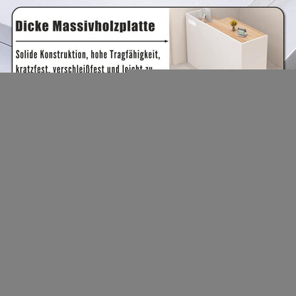 Rezeptionstheke Holz mit Stauraum – 200 cm Weiß