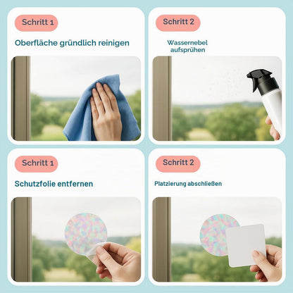 Runde Fensteraufkleber Prisma – Regenbogen Sonnenfänger & Vogelschutz