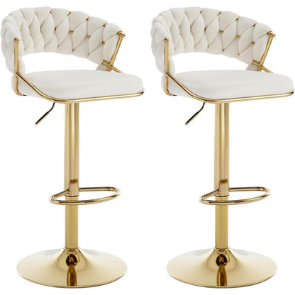 Moderne Barhocker Set 4er – Samt, Höhenverstellbar & Drehbar
