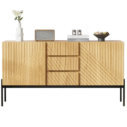 Kommode mit 2 Türen & 3 Schubladen – Modernes Sideboard 150x45x75cm