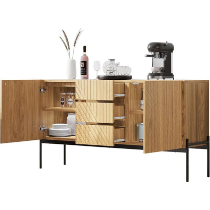 Kommode mit 2 Türen & 3 Schubladen – Modernes Sideboard 150x45x75cm