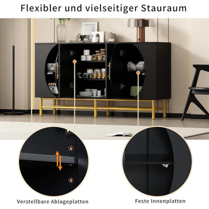 Moderne Kommode 145cm – Sideboard mit verstellbaren Regalen