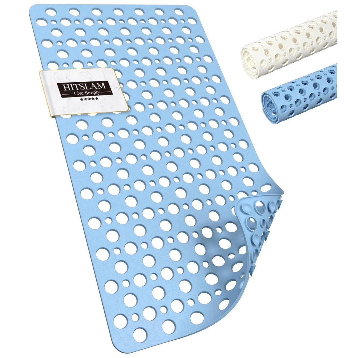 Rutschfeste Badewannenmatte TPE 70x38 cm – Blau