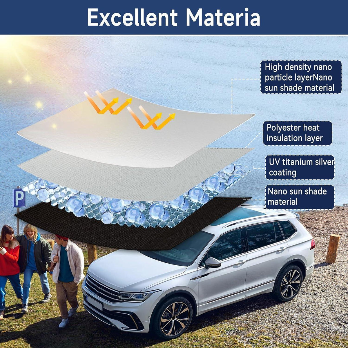 Windschutzscheiben Sonnenschutz VW Tiguan II Allspace 2017-2024