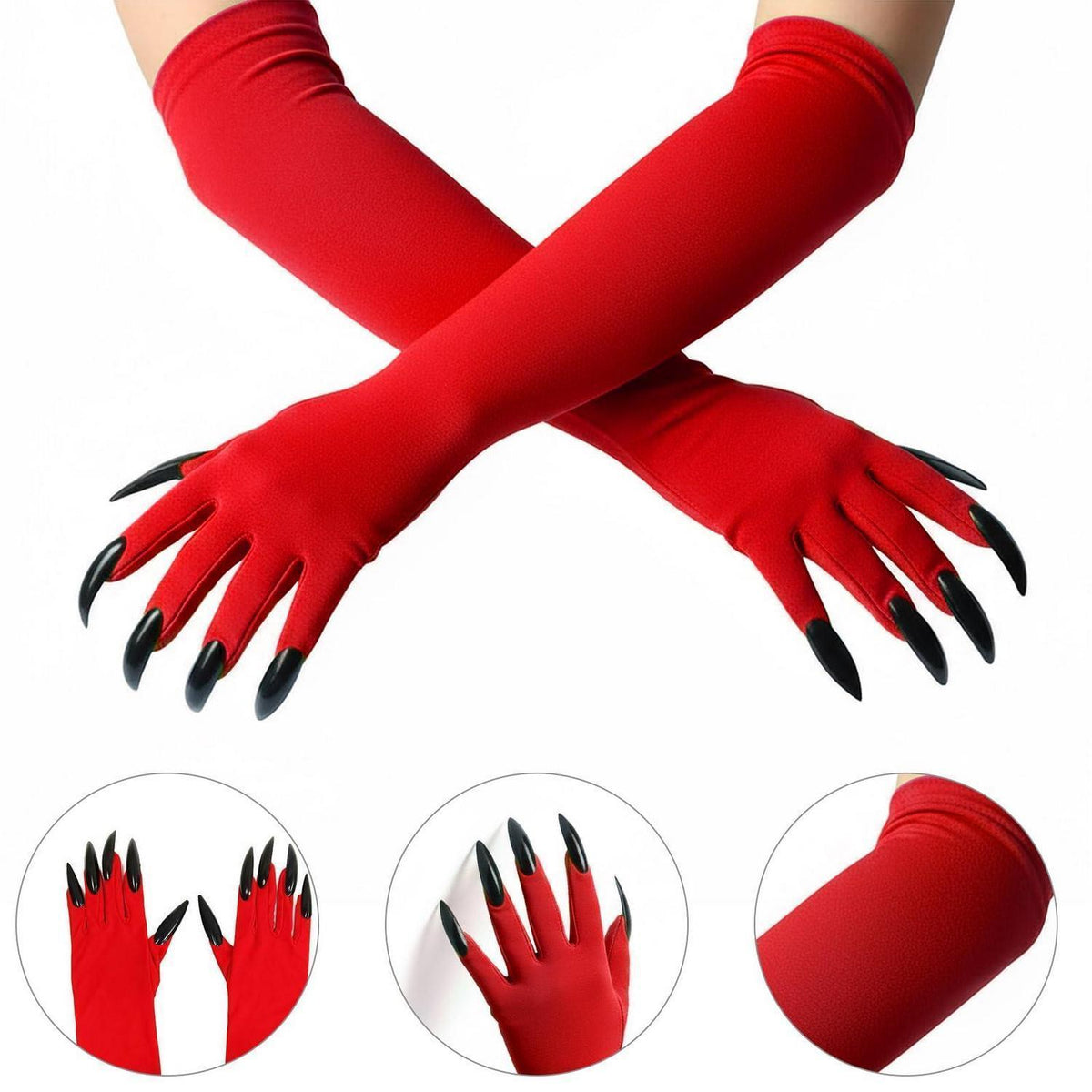 Kostümhandschuhe mit langen Krallen für Halloween & Cosplay