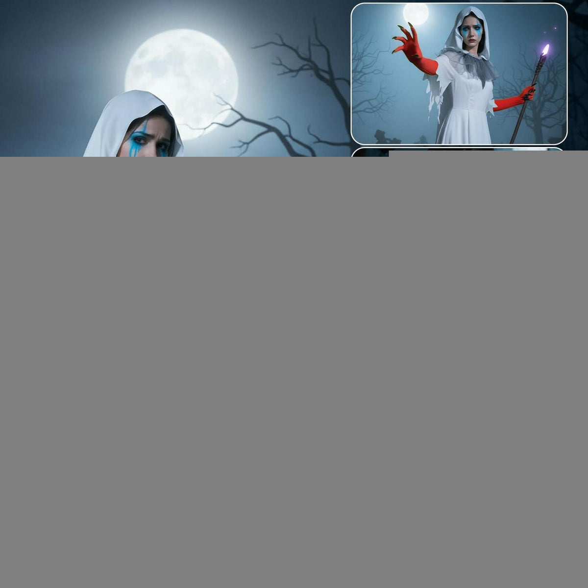 Kostümhandschuhe mit langen Krallen für Halloween & Cosplay