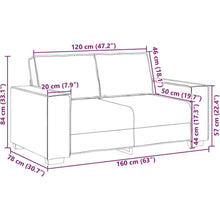 2-Sitzer Sofa Weiß – Werkzeugfrei, Kunstleder, 120 cm