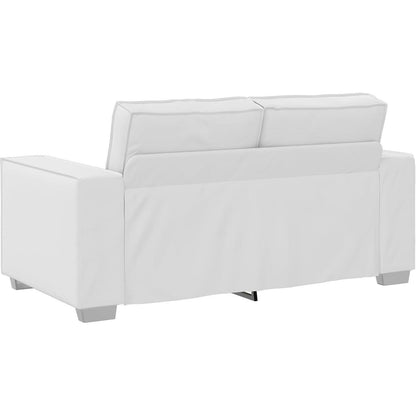 2-Sitzer Sofa Weiß – Werkzeugfrei, Kunstleder, 120 cm