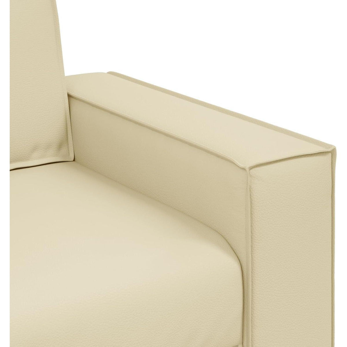 2-Sitzer Sofa Creme – 140 cm mit Abnehmbaren Kissen in Lederoptik