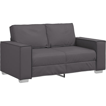 Graues 2-Sitzer Sofa 120 cm –, Einfache Montage in Lederoptik