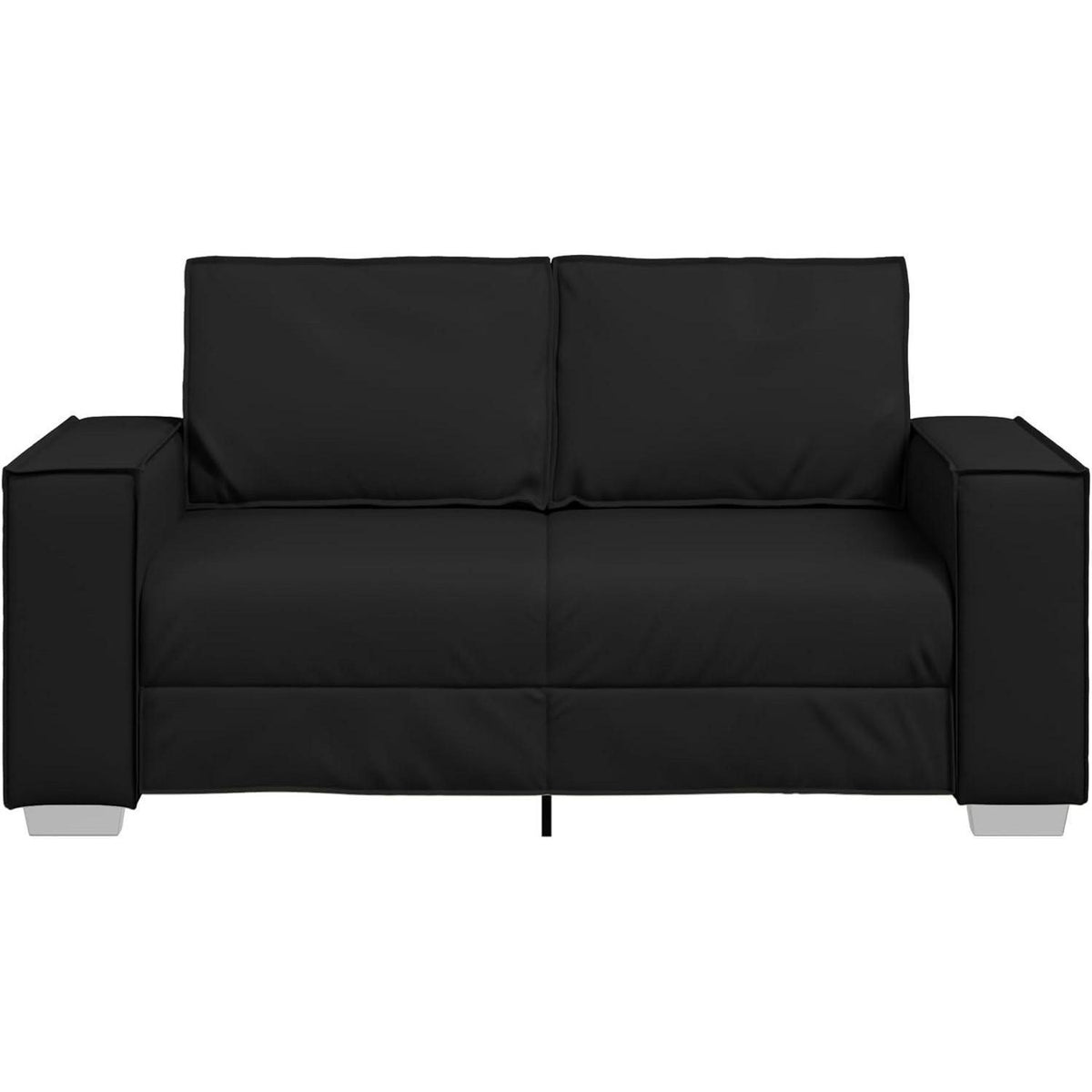 2-Sitzer Sofa Schwarz – Couch 120cm in Lederoptik