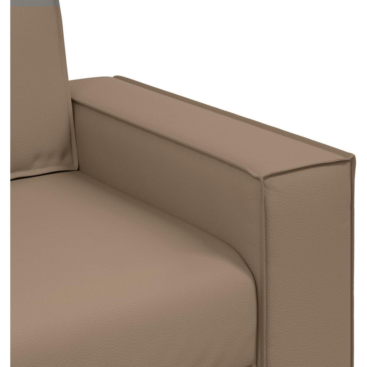 2-Sitzer Sofa Cappuccino – Modernes Mini Sofa 140cm in Lederoptik