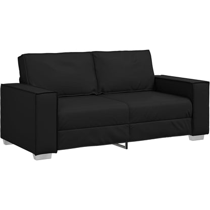 2-Sitzer Sofa Schwarz – Modernes Sofa 140cm in Lederoptik