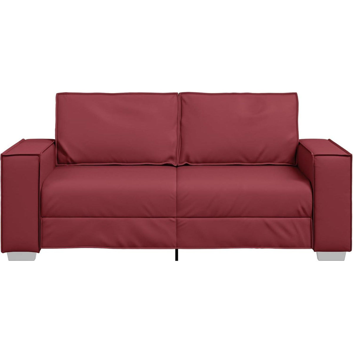 2-Sitzer Sofa Weinrot – Couch 140cm für Wohnzimmer in Lederoptik