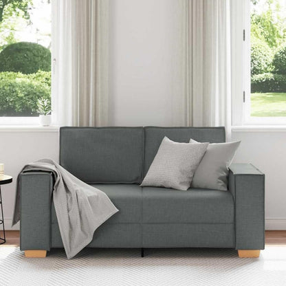 2-Sitzer Sofa Dunkelgrau – Bequeme Stoff Couch 120 cm