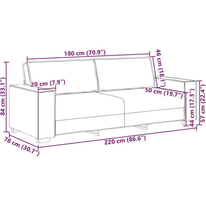3-Sitzer Sofa Weinrot 180 cm – Bequeme Stoff Couch