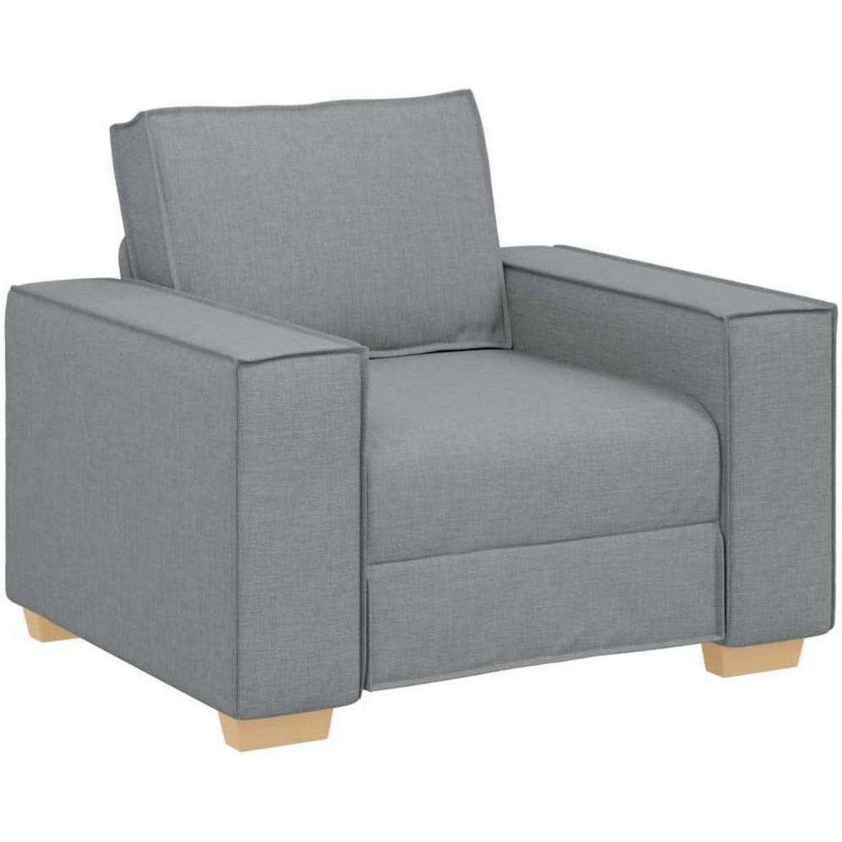 Hellgrauer Stoff-Sessel | Kleines Sofa für Wohnzimmer & Büro