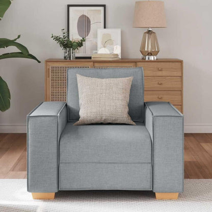 Hellgrauer Stoff-Sessel | Kleines Sofa für Wohnzimmer & Büro