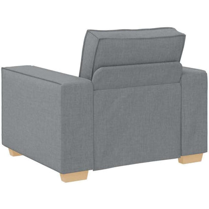 Hellgrauer Stoff-Sessel | Kleines Sofa für Wohnzimmer & Büro