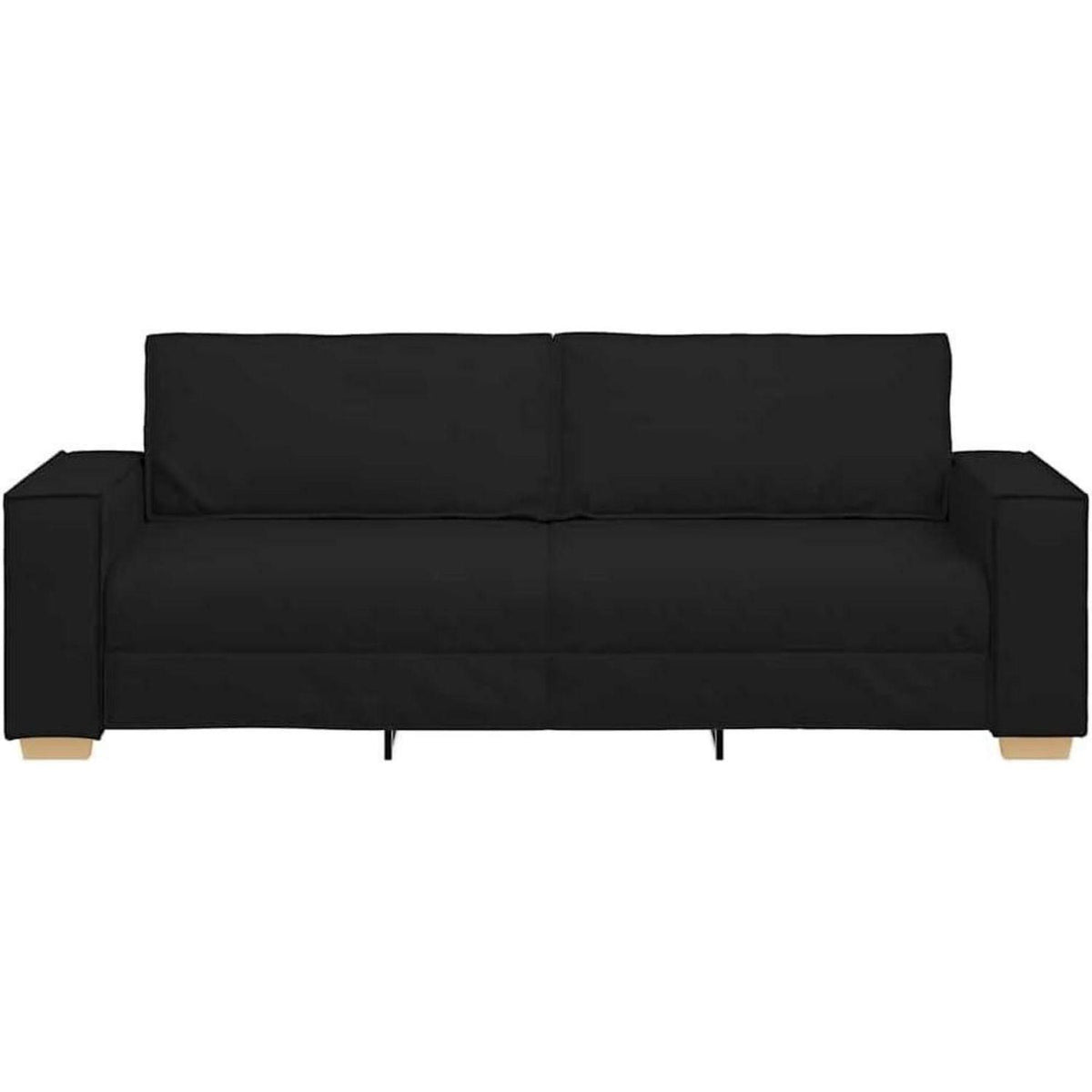 3-Sitzer Sofa Schwarz mit Schlaffunktion 180 cm