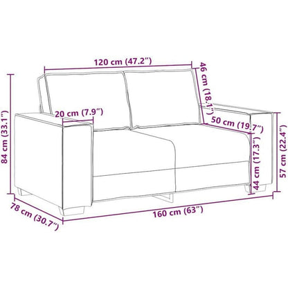 2-Sitzer Sofa Taupe – Bequeme Stoff Couch 120 cm