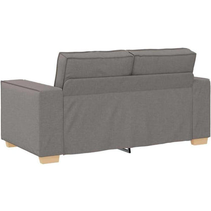 2-Sitzer Sofa Taupe – Bequeme Stoff Couch 120 cm