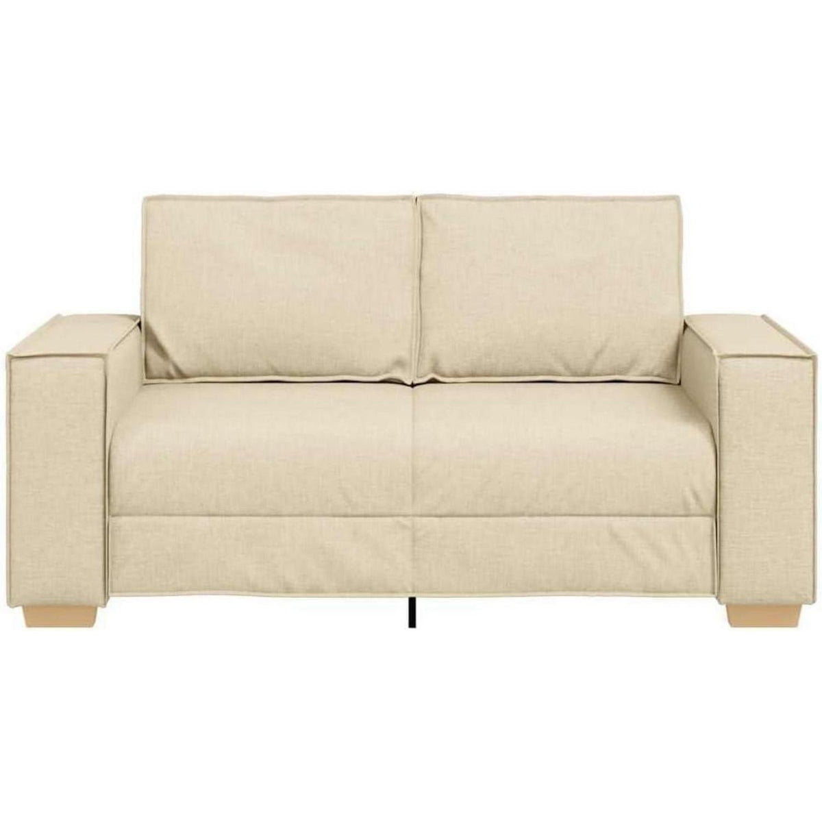 2-Sitzer Sofa Creme – Bequeme Stoff Couch 120 cm