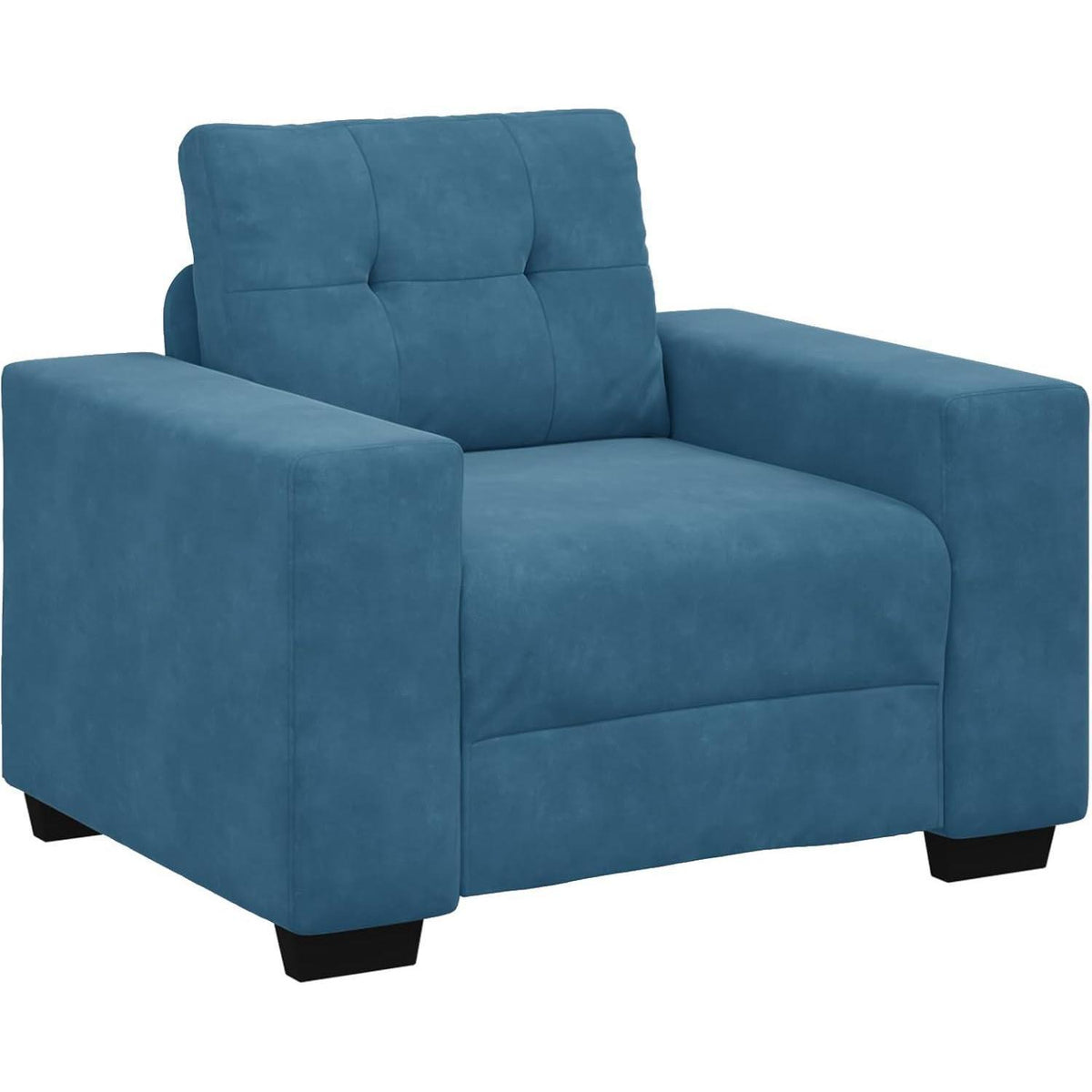 3-TLG. Samt Sofagarnitur Blau – Modernes Wohnzimmer Set
