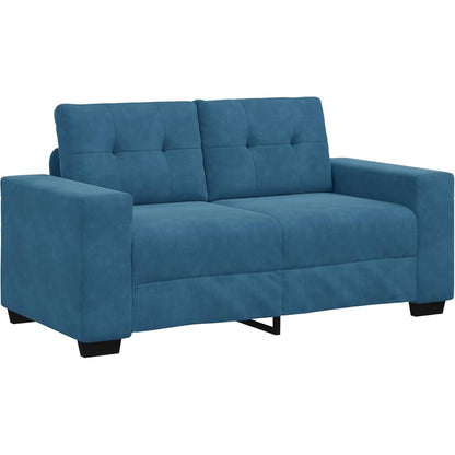 3-TLG. Samt Sofagarnitur Blau – Modernes Wohnzimmer Set