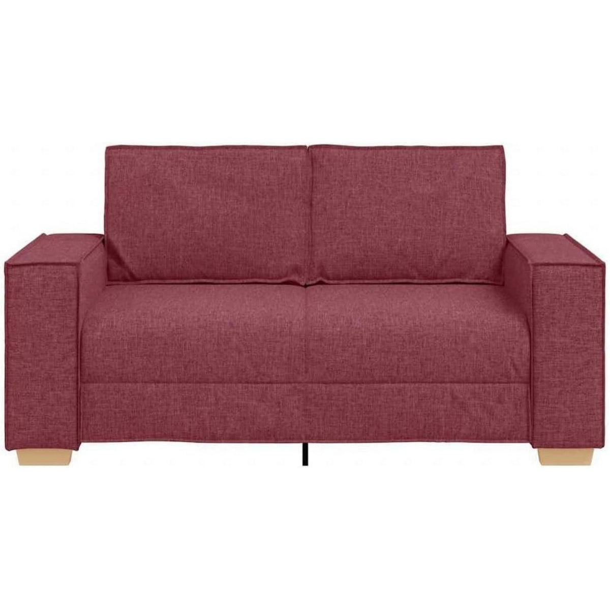 2-Sitzer Sofa Weinrot – Bequeme Stoff Couch 120cm