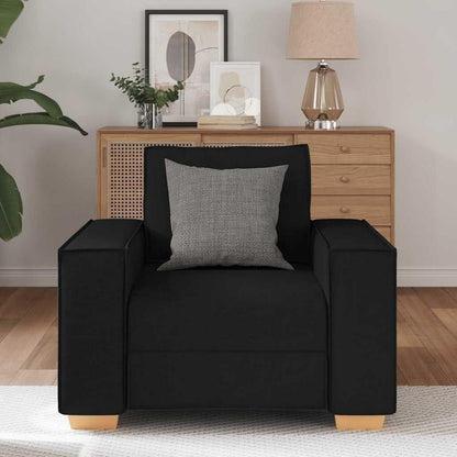 Polstersessel Schwarz 60cm – Bequemes Stoffsofa mit Kissen