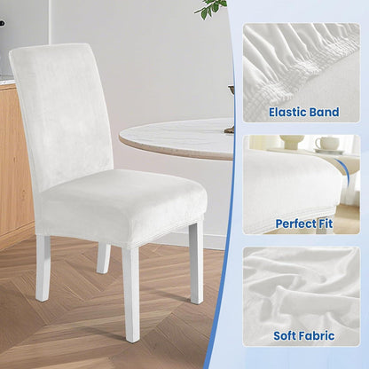 Samt Stuhlhussen 2er Set – Stretch, Waschbar & Kratzfest
