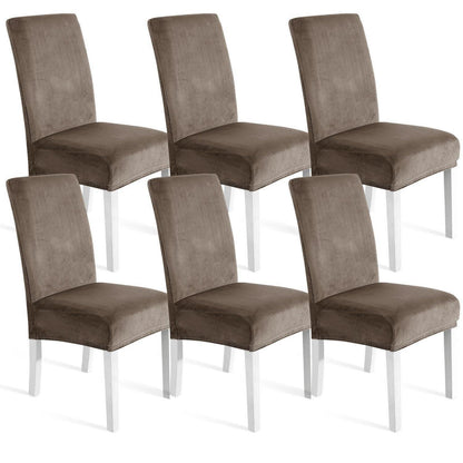 Samt Stuhlhussen 6er Set – Stretch, Waschbar & Kratzfest