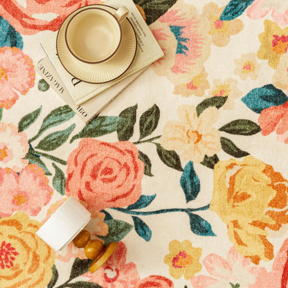 Wellenmuster Teppich Beige 200x300cm – Waschbarer Wohnteppich