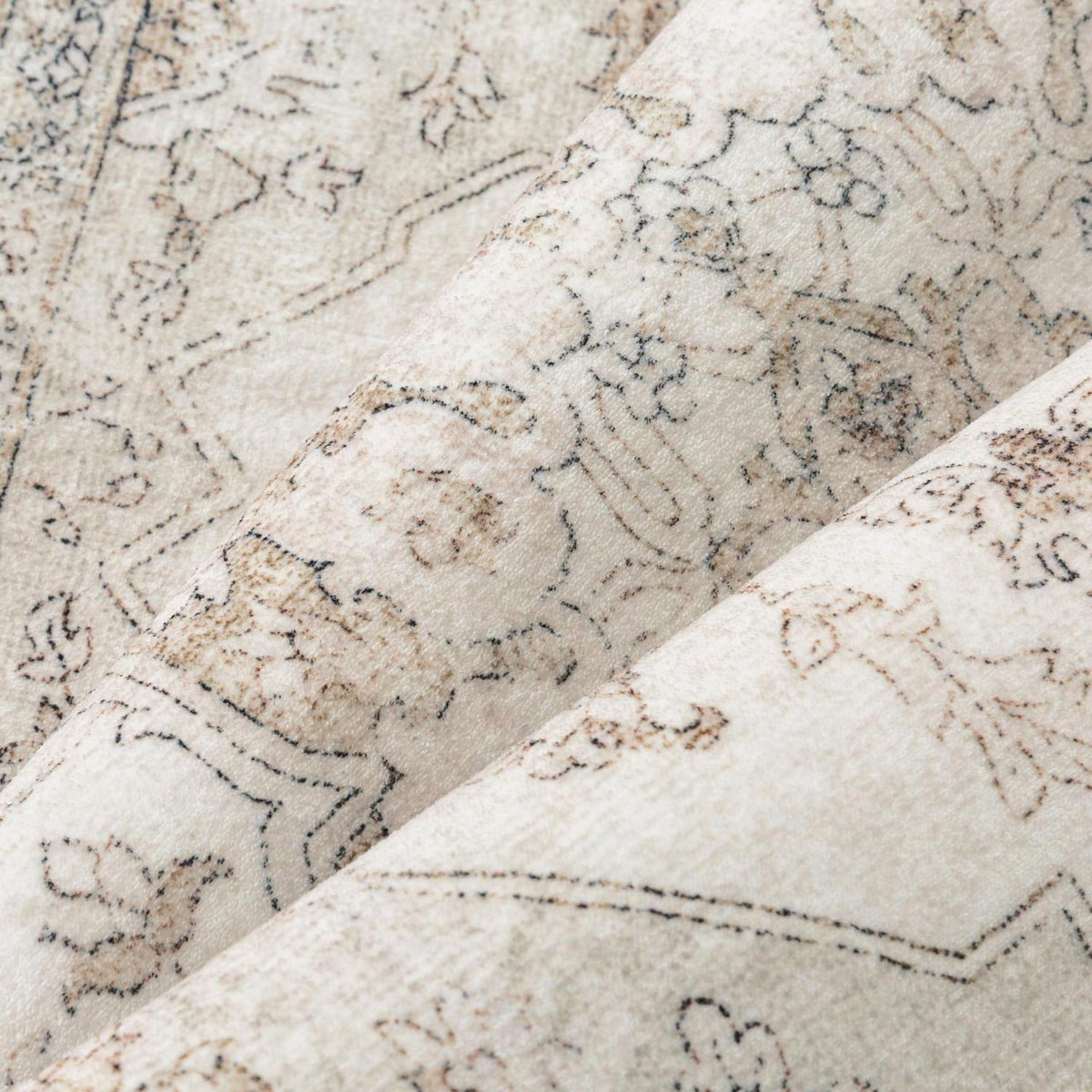 Vintage Teppich Beige 200x300cm Waschbar Rechteckig