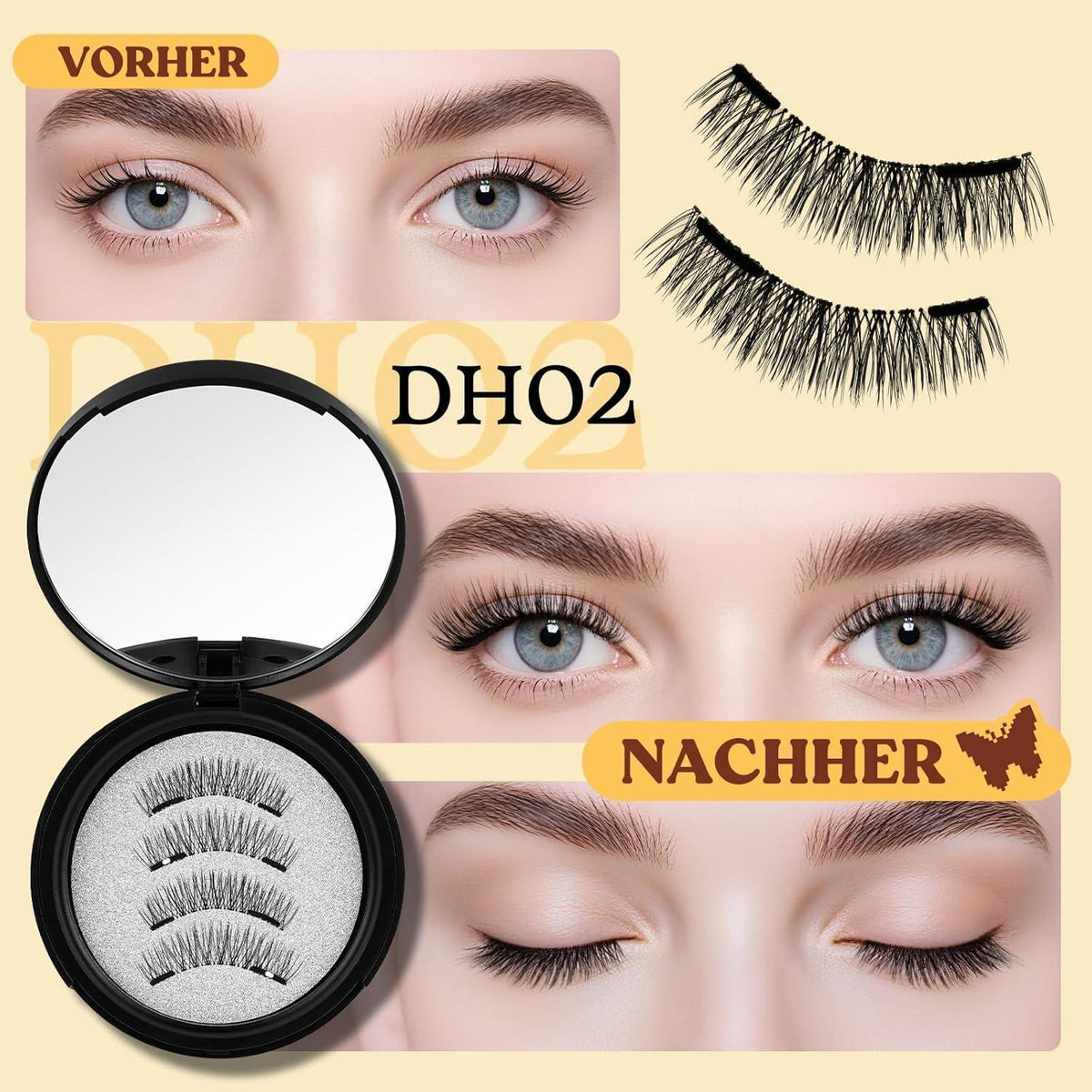 Magnetische Wimpern Set ohne Kleber – Natürlicher Look