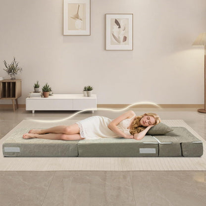 Klappsofa mit Schlaffunktion – Beiges Gästebett 100x190 cm