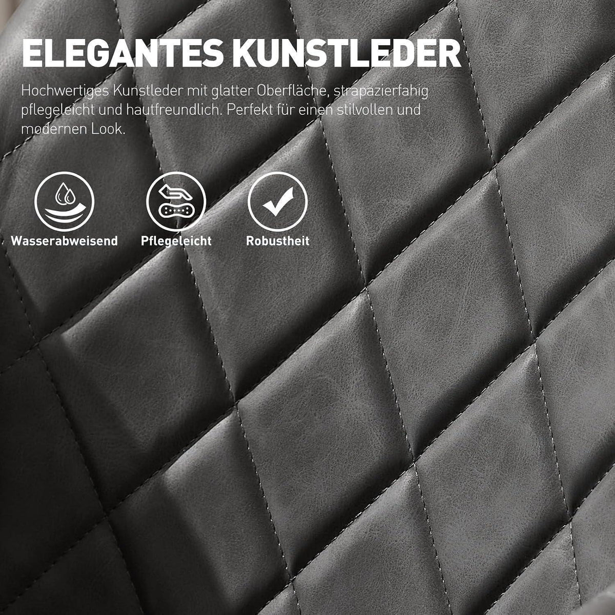 Drehbarer Esszimmerstuhl mit Armlehne – 6er Set, Hellgrau
