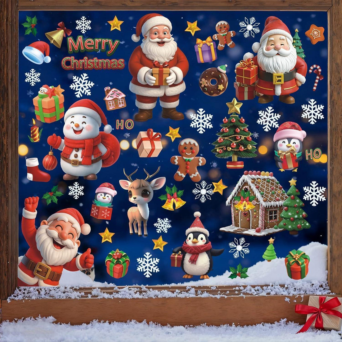 Weihnachtsfenstersticker Jesus Schaf Kreuz – Festliche Deko für Zuhause